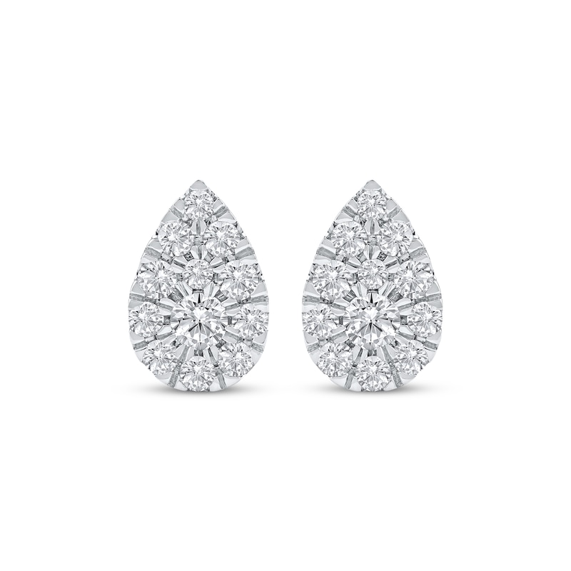 Main Image 2 of Lab-Grown Diamonds by KAY Multi-Stone Pear-Shaped Stud Earrings 3/4 ct tw 10K White Gold