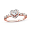 Thumbnail Image 1 of Multi-Diamond Center Heart-Shaped Promise Ring 1/5 ct tw 10K Rose Gold