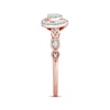 Thumbnail Image 2 of Multi-Diamond Center Heart-Shaped Promise Ring 1/5 ct tw 10K Rose Gold