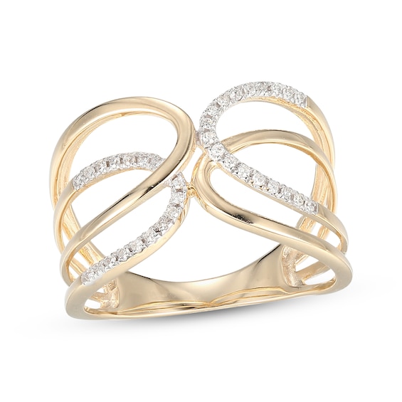 Diamond Looping Fashion Ring 1/10 ct tw 10K Yellow Gold