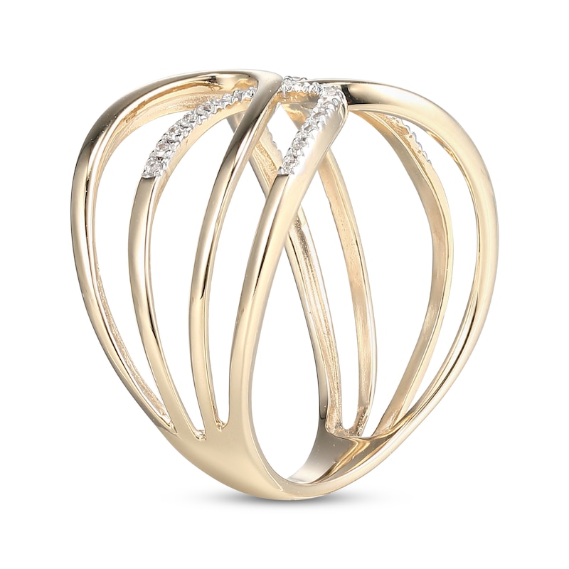 Main Image 2 of Diamond Looping Fashion Ring 1/10 ct tw 10K Yellow Gold