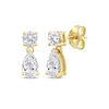 Thumbnail Image 1 of Lab-Grown Diamonds by KAY Pear & Round-Cut Dangle Earrings 3/4 ct tw 10K Yellow Gold