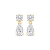 Thumbnail Image 2 of Lab-Grown Diamonds by KAY Pear & Round-Cut Dangle Earrings 3/4 ct tw 10K Yellow Gold