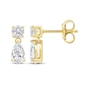 Thumbnail Image 3 of Lab-Grown Diamonds by KAY Pear & Round-Cut Dangle Earrings 3/4 ct tw 10K Yellow Gold