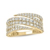 Thumbnail Image 0 of Baguette & Round-Cut Diamond Multi-Row Fashion Ring 1 ct tw 10K Yellow Gold