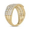 Thumbnail Image 1 of Baguette & Round-Cut Diamond Multi-Row Fashion Ring 1 ct tw 10K Yellow Gold