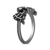 Thumbnail Image 2 of Disney Treasures Hocus Pocus Black & White Diamond Winged Skull Ring 1/5 ct tw Black Rhodium Sterling Silver