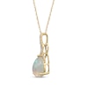 Thumbnail Image 2 of Pear-Shaped Natural Opal & Diamond Necklace 1/15 ct tw 10K Yellow Gold 18&quot;