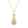 Thumbnail Image 3 of Pear-Shaped Natural Opal & Diamond Necklace 1/15 ct tw 10K Yellow Gold 18&quot;