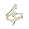 Thumbnail Image 1 of Pear-Shaped & Round-Cut Diamond Bypass Deconstructed Ring 5/8 ct tw 10K Yellow Gold