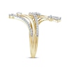 Thumbnail Image 2 of Pear-Shaped & Round-Cut Diamond Bypass Deconstructed Ring 5/8 ct tw 10K Yellow Gold