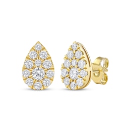 Lab-Grown Diamonds by KAY Multi-Stone Pear-Shaped Stud Earrings 3/4 ct tw 10K Yellow Gold