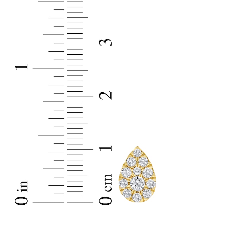 Main Image 5 of Lab-Grown Diamonds by KAY Multi-Stone Pear-Shaped Stud Earrings 3/4 ct tw 10K Yellow Gold