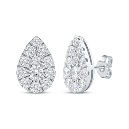 Lab-Grown Diamonds by KAY Multi-Stone Pear-Shaped Stud Earrings 2 ct tw 10K White Gold