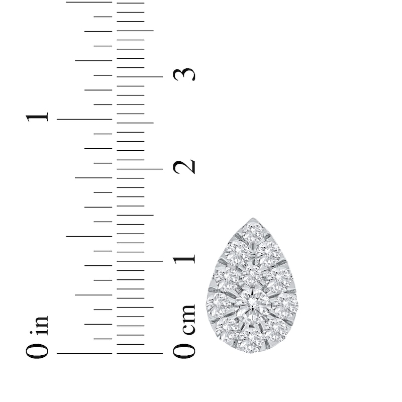 Main Image 5 of Lab-Grown Diamonds by KAY Multi-Stone Pear-Shaped Stud Earrings 2 ct tw 10K White Gold