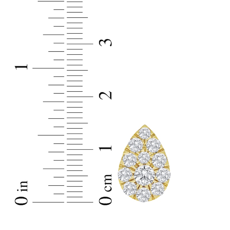 Main Image 5 of Lab-Grown Diamonds by KAY Multi-Stone Pear-Shaped Stud Earrings 2 ct tw 10K Yellow Gold