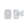 Thumbnail Image 1 of Lab-Grown Diamonds by KAY Multi-Stone Rectangle Stud Earrings 1-1/2 ct tw 10K White Gold