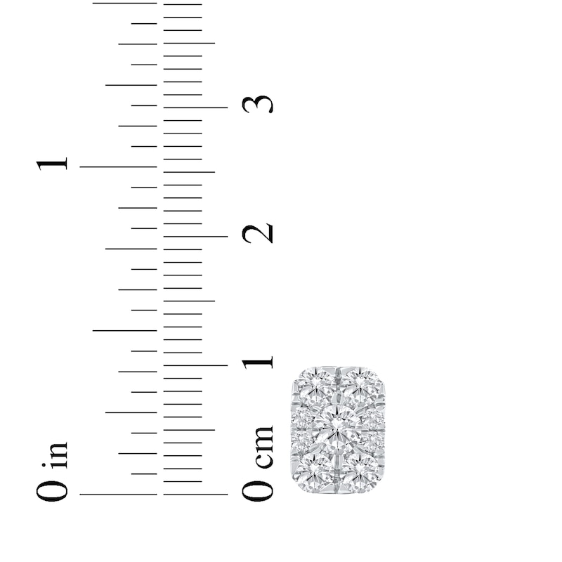 Main Image 5 of Lab-Grown Diamonds by KAY Multi-Stone Rectangle Stud Earrings 1-1/2 ct tw 10K White Gold