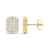 Thumbnail Image 3 of Lab-Grown Diamonds by KAY Multi-Stone Rectangle Stud Earrings 1-1/2 ct tw 10K Yellow Gold