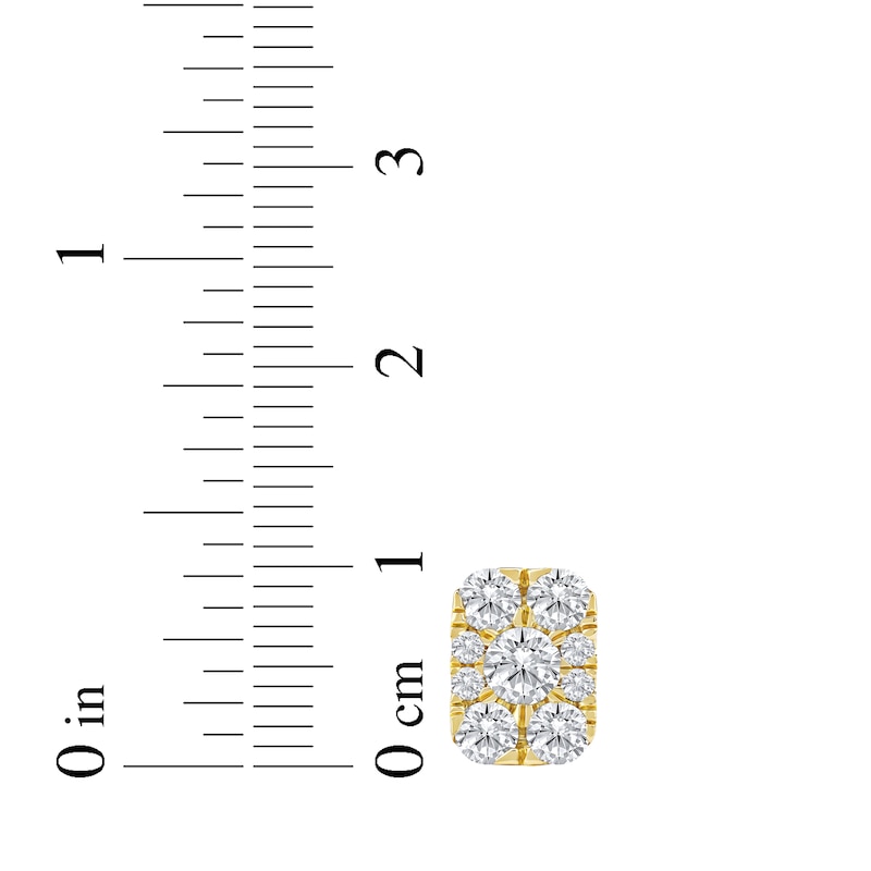 Main Image 5 of Lab-Grown Diamonds by KAY Multi-Stone Rectangle Stud Earrings 1-1/2 ct tw 10K Yellow Gold