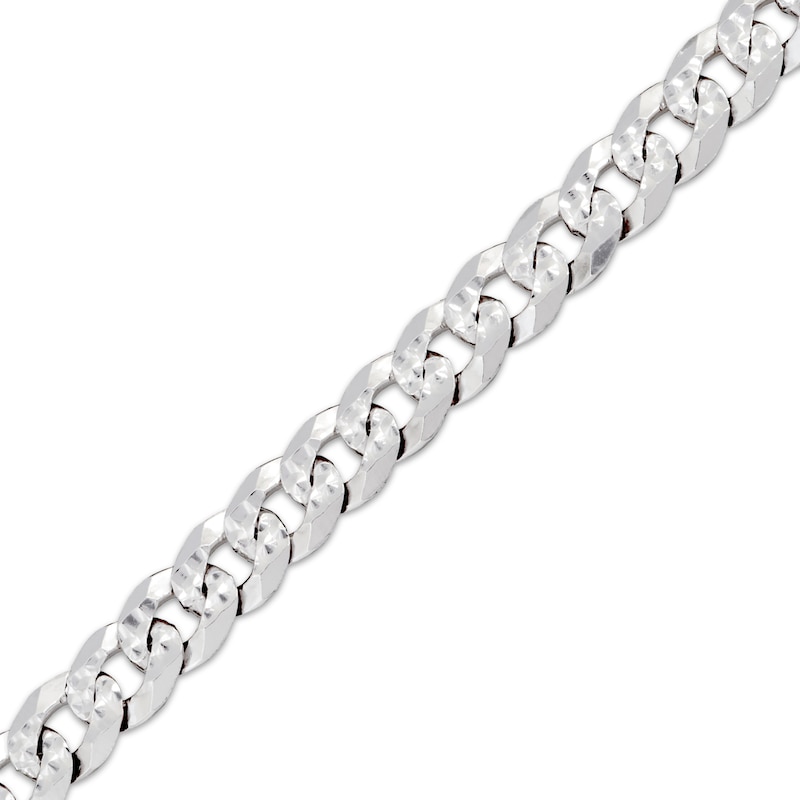 Main Image 2 of Diamond-Cut Solid Curb Chain Necklace 7mm 100% Repurposed Sterling Silver 22&quot;