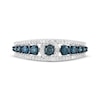 Thumbnail Image 2 of Blue & White Diamond Triple Row Fashion Ring 1/2 ct tw Sterling Silver