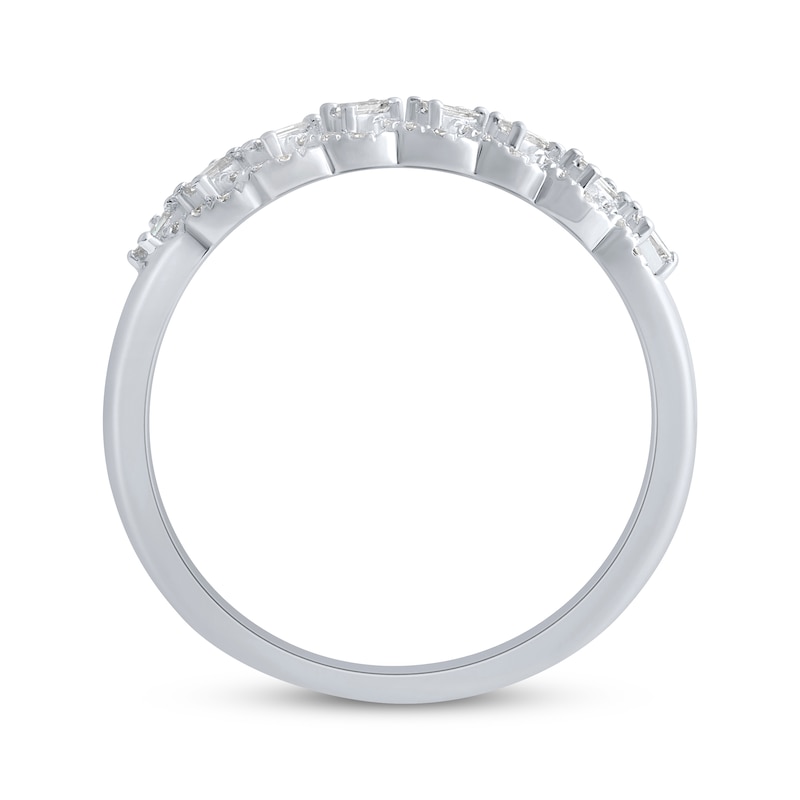 Main Image 2 of Baguette & Round-Cut Diamond Anniversary Ring 1/5 ct tw 10K White Gold