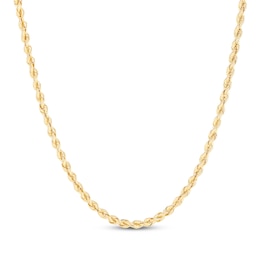 Solid Silk Rope Chain Necklace 3mm 10K Yellow Gold 20&quot;
