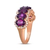 Thumbnail Image 1 of Le Vian Waterfall Oval-Cut Garnet Halo Ring 1/3 ct tw Diamonds 14K Strawberry Gold