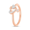 Thumbnail Image 2 of Diamond Heart Dangle Ring 1/15 ct tw 10K Rose Gold