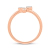 Thumbnail Image 3 of Diamond Heart Dangle Ring 1/15 ct tw 10K Rose Gold