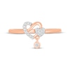 Thumbnail Image 4 of Diamond Heart Dangle Ring 1/15 ct tw 10K Rose Gold