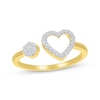 Thumbnail Image 1 of Diamond Deconstructed Heart & Circle Ring 1/6 ct tw 10K Yellow Gold