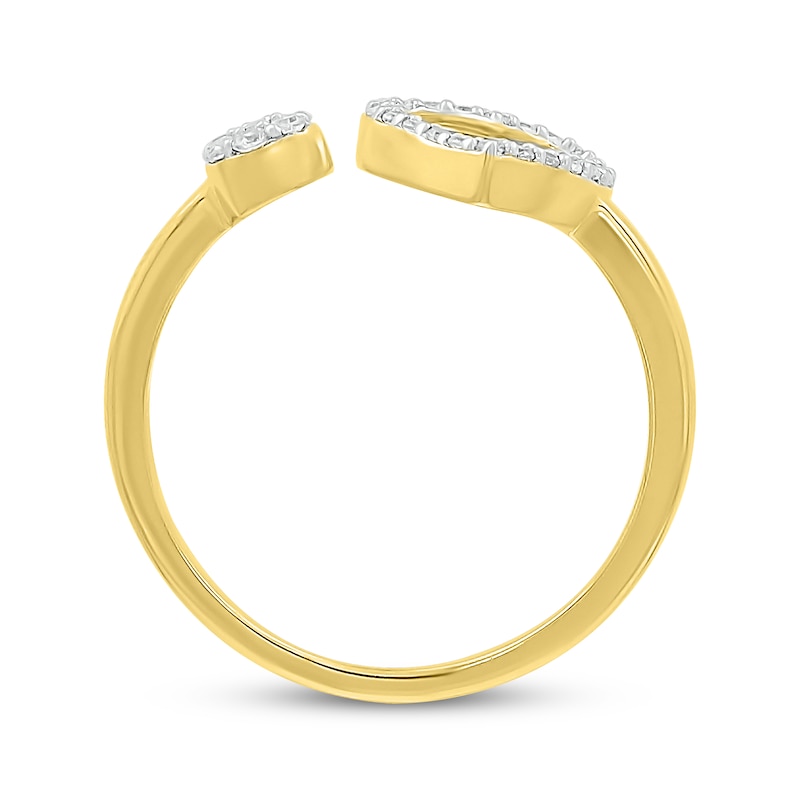 Main Image 3 of Diamond Deconstructed Heart & Circle Ring 1/6 ct tw 10K Yellow Gold