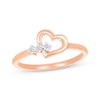 Thumbnail Image 1 of Diamond Three-Stone Heart Ring 1/20 ct tw 10K Rose Gold