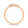 Thumbnail Image 3 of Diamond Three-Stone Heart Ring 1/20 ct tw 10K Rose Gold