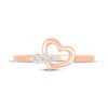 Thumbnail Image 4 of Diamond Three-Stone Heart Ring 1/20 ct tw 10K Rose Gold