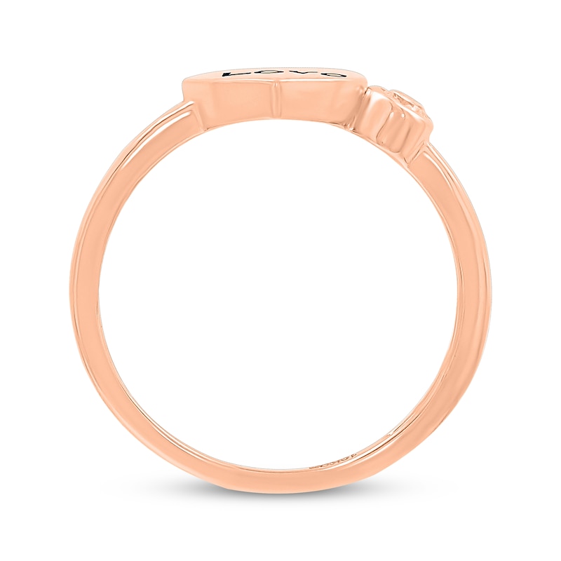 Main Image 3 of Diamond &quot;Love&quot; Heart Ring 1/20 ct tw 10K Rose Gold