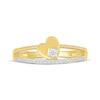 Thumbnail Image 4 of Diamond Tilted Heart Two-Row Ring 1/10 ct tw 10K Yellow Gold