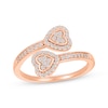 Thumbnail Image 1 of Diamond Deconstructed Bypass Hearts Ring 1/4 ct tw 10K Rose Gold