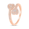 Thumbnail Image 2 of Diamond Deconstructed Bypass Hearts Ring 1/4 ct tw 10K Rose Gold