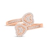 Thumbnail Image 4 of Diamond Deconstructed Bypass Hearts Ring 1/4 ct tw 10K Rose Gold