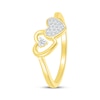 Thumbnail Image 2 of Diamond Double Hearts Ring 1/15 ct tw 10K Yellow Gold