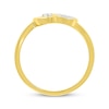 Thumbnail Image 3 of Diamond Double Hearts Ring 1/15 ct tw 10K Yellow Gold