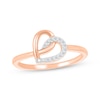 Thumbnail Image 1 of Diamond Tilted Looping Heart Ring 1/20 ct tw 10K Rose Gold