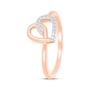 Thumbnail Image 2 of Diamond Tilted Looping Heart Ring 1/20 ct tw 10K Rose Gold