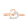 Thumbnail Image 4 of Diamond Tilted Looping Heart Ring 1/20 ct tw 10K Rose Gold