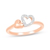 Thumbnail Image 1 of Diamond Tilted Double Heart Ring 1/20 ct tw 10K Rose Gold