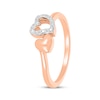 Thumbnail Image 2 of Diamond Tilted Double Heart Ring 1/20 ct tw 10K Rose Gold