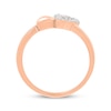 Thumbnail Image 3 of Diamond Tilted Double Heart Ring 1/20 ct tw 10K Rose Gold